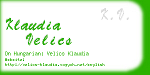 klaudia velics business card